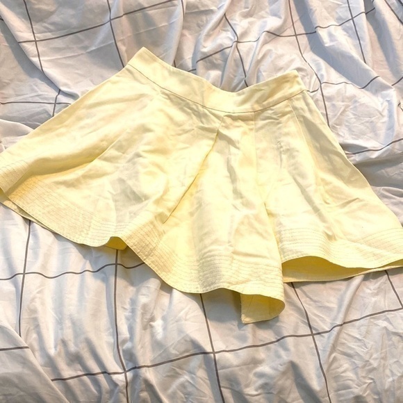 Derek Lam 10 Crosby Linnen Wrap Side Zip Cream Mini Skirt